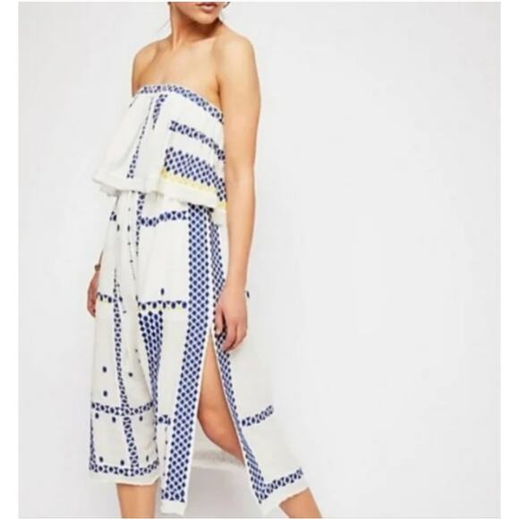 Free People white Wild Romance Embroidered Strapless Dress - Picture 5 of 7